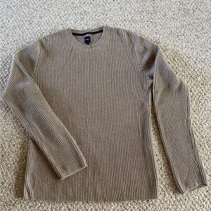 GAP Men's Ribbed Crewneck Sweater - Gray/Beige M